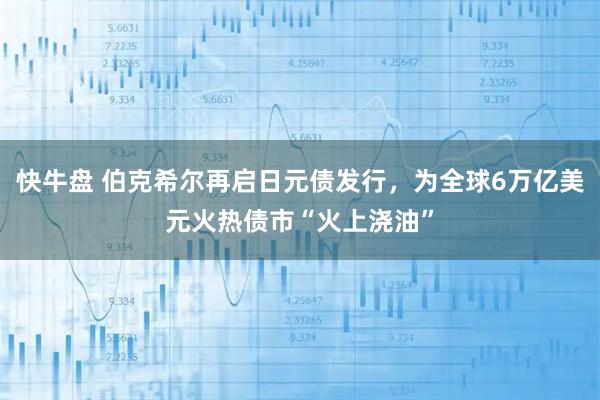 快牛盘 伯克希尔再启日元债发行，为全球6万亿美元火热债市“火上浇油”