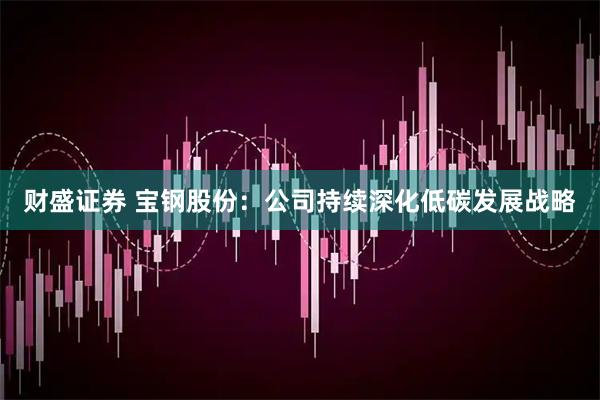 财盛证券 宝钢股份：公司持续深化低碳发展战略