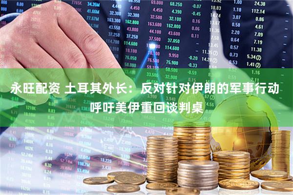 永旺配资 土耳其外长：反对针对伊朗的军事行动 呼吁美伊重回谈判桌